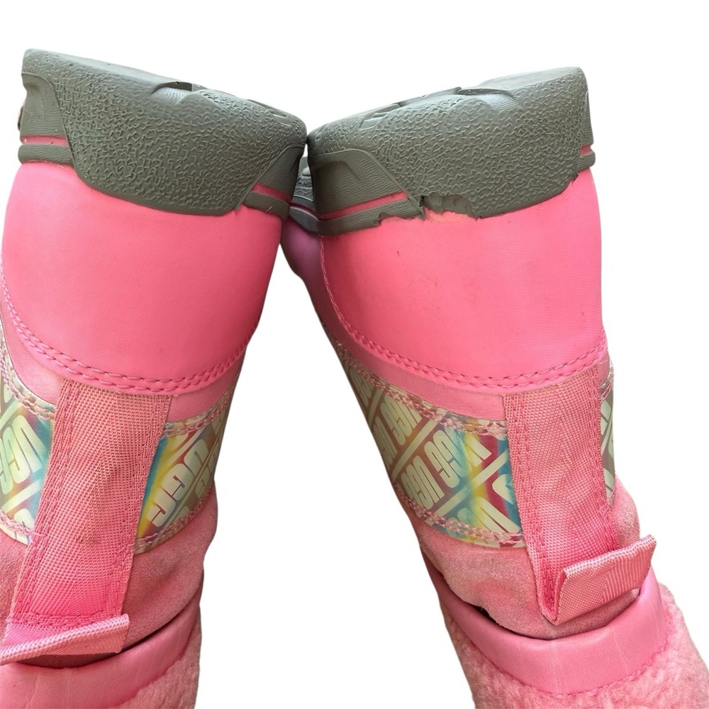 Ugg Kids Butte II Chromatic Boots Pink‎ Faux Fur Holographic - Picture 8 of 10